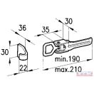Pótkocsi oldalfal ajtózár (oldalkapocs) 210x30