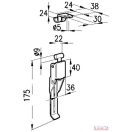 Pótkocsi oldalfal ajtózár (oldalkapocs) 175x36