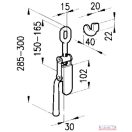 Pótkocsi oldalfal ajtózár (oldalkapocs) 300x30