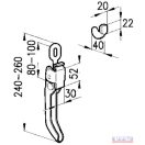 Pótkocsi oldalfal ajtózár (oldalkapocs) 260x30