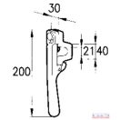 Pótkocsi oldalfal ajtózár (oldalkapocs) 200x30