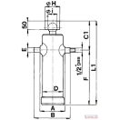 Pótkocsi hidraulikus teleszkópos billentő munkahenger 1050, teherbírás: 8,0 to