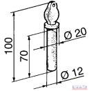 Pótkocsi csapszeg DN12x100