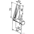 Pótkocsi zsanér DN-16 (jobb oldali)