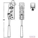 Pótkocsi oldalfal ajtózár (oldalkapocs) 252x35