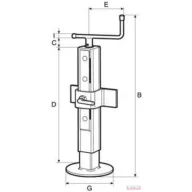 Támasztóláb  80x670, teherbírás: 1200 kg