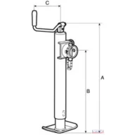 Támasztóláb  57x375, teherbírás: 1300 kg