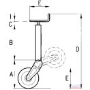 Támasztókerék 320x90 billenő, teherbírás: 1500 kg