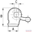 Pótkocsi zsanér záró blokk DN-40