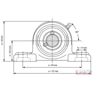 Csapágyház + csapágy UCP-204 (SY-504+YAR-204)