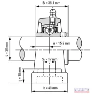 Csapágyház + csapágy UCP-206 (SY-506+YAR-206)