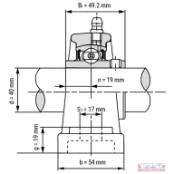 Csapágyház + csapágy UCP-208 (SY-508+YAR-208)