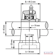 Csapágyház + csapágy UCP-209 (SY-509+YAR-209)