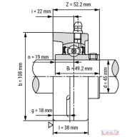 Csapágyház + csapágy UCFL-209 (FYTB-509+YAR-209)