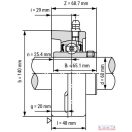 Csapágyház + csapágy UCFL-212 (FYTB-512+YAR-212)