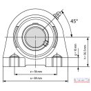 Csapágyház + csapágy UCPA-205 (SYF-505+YAR-205)