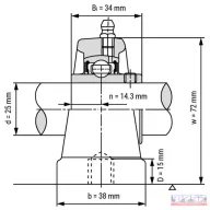 Csapágyház + csapágy UCPA-205 (SYF-505+YAR-205)