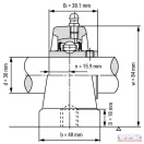 Csapágyház + csapágy UCPA-206 (SYF-506+YAR-206)