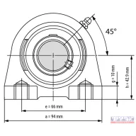 Csapágyház + csapágy UCPA-206 (SYF-506+YAR-206)
