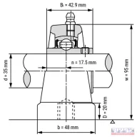 Csapágyház + csapágy UCPA-207 (SYF-507+YAR-207)