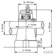 Csapágyház + csapágy UCPA-209 (SYF-509+YAR-209)