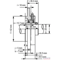 Csapágyház + csapágy UCFC-204 (FYC-504+YAR-204)