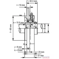 Csapágyház + csapágy UCFC-206 (FYC-506+YAR-206)