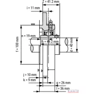 Csapágyház + csapágy UCFC-208 (FYC-508+YAR-208)