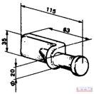 Pótkocsi oldalfal ajtózár (oldalkapocs) ellendarab 115x35