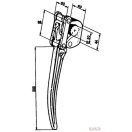 Pótkocsi oldalfal ajtózár (oldalkapocs) 300x40