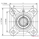 Csapágyház + csapágy UCF-207 (FY-507+YAR-207) FAG