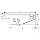 Pótkocsi oldalkapocs golyós (bal oldali) 150mm