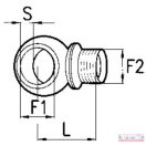 Szemes menetes csatlakozó DN-3/8"-3/8" ütközővel