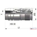 Gyorscsatlakozó 3/8" hüvely belső menetes cseppenés mentes DN-19,76