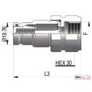 Gyorscsatlakozó 3/8" dugó belső menetes cseppenés mentes DN-19,76