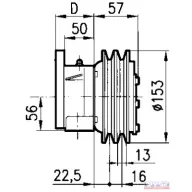Elektromágneses tengelykapcsoló 12V, 14Nm