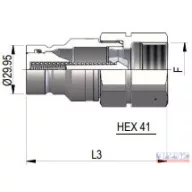   Gyorscsatlakozó 1/2" dugó belső menetes cseppenés mentes DN-19,76 (23l/min) MTZ