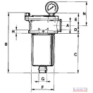 Hidraulikaszűrő kpl. visszatérő ágba  6/4", 90 µm