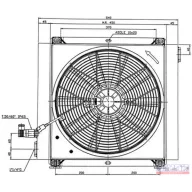 Olajhűtő alumínium 12V, 50-200 liter/perc (540x508x195)