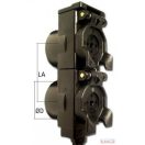 Gyorscsatlakozó porvédő dupla egyenes La:72mm