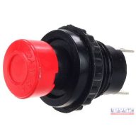 Nyomógomb kerek piros 5A