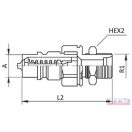 Gyorscsatlakozó M16x1,5 dugó szerelőfalas