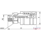 Gyorscsatlakozó M14x1,5 hüvely menetes DN12