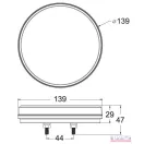 Hátsó lámpa kerek DN-139, 50db Led 
