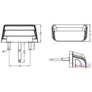 Rendszám megvilágító lámpa, 4db Leddel, vezetékkel
