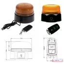 Villogó sárga lámpa LED 12/24V távirányítóval