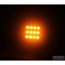 Villogó sárga 12V/24V mágneses LEDes szögletes