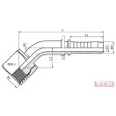 Armatúra ORFS-16/20 1.3/16"  45°     homloktömítéses