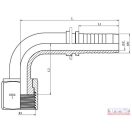 Armatúra ORFS-25 1.7/16"  90°  homloktömítéses