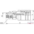 Gyorscsatlakozó M20x1,5 hüvely szerelőfalas